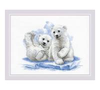 RIOLIS Counted Cross Stitch Kit 15.75"X11.75"-Bear Cubs On Ice (14 Count)