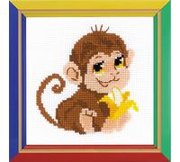 Riolis HB161 Kreuzstich-Set AFFE, Baumwolle, Mehrfarbig, 15 x 15 x 0.1 cm