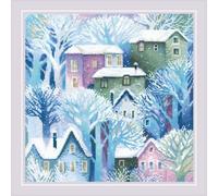 Riolis Kreuzstich Kissen Stickpackung "Stadt", Zählmuster, 40x40cm