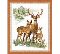 Riolis Kreuzstich-Set Hirsche, Baumwolle, Mehrfarbig, 40 x 50 x 0.1 cm