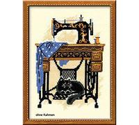 Riolis Kreuzstich-Set "Katze mit Nähmaschine", Zählmuster
