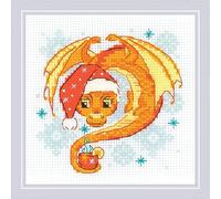 Riolis Kreuzstich Stickpackung Drachenteezeit, Zählmuster, 15x15cm