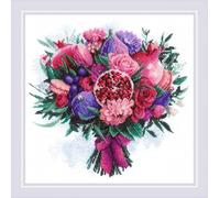 Riolis Kreuzstich Stickpackung "Fruchtiges Bouquet", Zählmuster, 25x25cm
