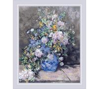 Riolis Kreuzstich Stickpackung "Frühlingsstrauß nach P.A. Renoirs Gemälde", Zählmuster, 40x50cm