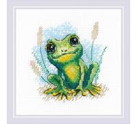 Riolis Kreuzstich Stickpackung "Kleiner Frosch", Zählmuster, 15x15cm