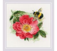 Riolis Kreuzstich Stickpackung "Pelzige Hummel", Zählmuster, 15x15cm