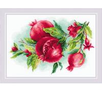 Riolis Kreuzstich Stickpackung Saftiger Granatapfel Zählmuster