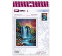 Riolis Kreuzstich Stickpackung "Zauberhafter Wasserfall", Zählmuster, 30x40cm