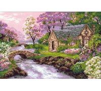 Riolis Stickpackung Cottage am Fluss, gezählter Kreuzstich, Zählmuster