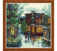 Riolis, Zählmuster Kreuzstich-Set Regnerischer Sommer, Baumwolle, Mehrfarbig, 30 x 30 x 0.1 cm