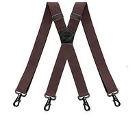 RIONA Herren Hosenträger Breit 3.8 cm mit 4 Karabinerhaken Lang Einheitsgröße für Männer und Damen Einstellbar und Elastisch X-Back Heavy Duty
