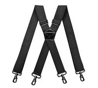 RIONA Herren Hosenträger Breit 3.8 cm mit 4 Karabinerhaken Lang Einheitsgröße für Männer und Damen Einstellbar und Elastisch X-Back Heavy Duty