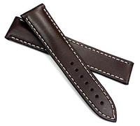 RIOS1931 22mm Herren echt Juchten Leder Uhrenarmband kompatibel Faltschließe Omega Handvernäht