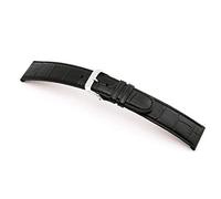 RIOS1931 Herren Uhrenarmband Argentina Mod. 49S Alligatorennarbung geprägt Breite 22 mm Länge 114/82 mm Farbe schwarz