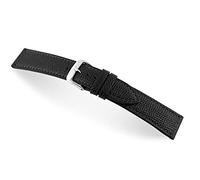 RIOS1931 Herren Uhrenarmband French Mod. 45 Echt Rindsleder Breite 19 mm Länge 124/92 mm Farbe schwarz