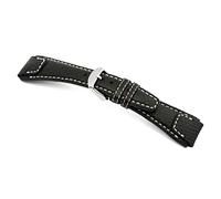 RIOS1931 Herren Uhrenarmband Nature Mod. 61 Echt Büffelleder Breite 22 mm Länge 114/82 mm Farbe schwarz