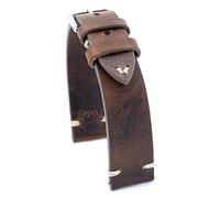 Rios1931 Sagittarius Vintage Rindsleder Uhrenarmband handgemacht in Deutschland Robust 18mm braun Mooreiche