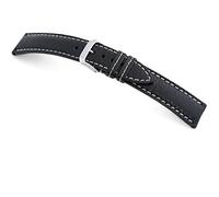 RIOS1931 Uhrenarmband Echt Bueffel Schwarz Bandanstoss 22 mm