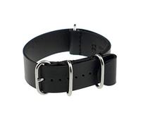 RIOS1931 Unisex NATO-Uhrenarmband Kalbsleder Modell Athens 18 mm Schwarz