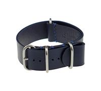 RIOS1931 Unisex NATO-Uhrenarmband Kalbsleder Modell Lisbon 20 mm Ozeanblau