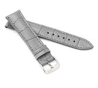 RIOS1931 Unisex Uhrenarmband Alligator Style Modell Louisiana 20/18 mm Steingrau