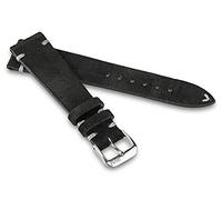 RIOS1931 Unisex Uhrenarmband Velourleder Modell Hudson 18 mm Schwarz