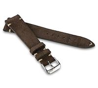 RIOS1931 Unisex Uhrenarmband Velourleder Modell Hudson 19 mm Mokka