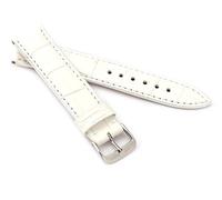RIOS1931 XS Damen Uhrenarmband Alligator Style Modell Louisiana 18 mm Weiß
