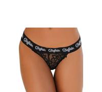 Rioslip BUFFALO "als Dessous-Set kombinierbar", Damen, Gr. 32/34, schwarz, Spitze, Obermaterial: 90% Polyamid, 10% Elasthan, Unterhosen Tanga Brasil-Slip, aus Spitze mit modischem Bund, sexy Dessous,