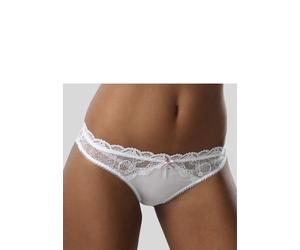 Rioslip LASCANA, Damen, Gr. 32/34, weiß, Microtouch, Obermaterial: 90% Polyamid, 10% Elasthan, figurbetont, Unterhosen Spitzenwäsche Reizwäsche String Hochzeitswäsche Tanga Slip Hochzeitsdessous (4120