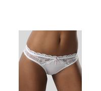 Rioslip LASCANA, Damen, Gr. 36/38, weiß, Microtouch, Obermaterial: 90% Polyamid, 10% Elasthan, figurbetont, Unterhosen Spitzenwäsche Reizwäsche String Hochzeitswäsche Tanga Slip Hochzeitsdessous (4120