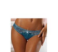 Rioslip LASCANA, Damen, Gr. 40/42, grün (smaragd), Microtouch, Obermaterial: 90% Polyamid, 10% Elasthan, figurbetont, Unterhosen Spitzenwäsche Reizwäsche String Hochzeitswäsche Tanga Slip Hochzeitsdes
