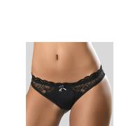 Rioslip LASCANA, Damen, Gr. 40/42, schwarz, Microtouch, Obermaterial: 90% Polyamid, 10% Elasthan, figurbetont, Unterhosen Spitzenwäsche Reizwäsche String Hochzeitswäsche Tanga Slip Hochzeitsdessous (3
