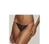 Rioslip LASCANA, Damen, Gr. 44/46, beige (schwarz, creme), Spitze, Obermaterial: 90% Polyamid, 10% Elasthan, körpernah, Unterhosen, mit femininen Perlendetails (232880-44) schwarz, creme