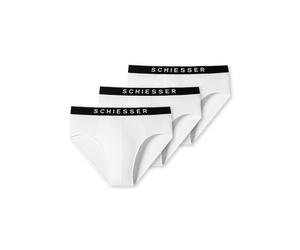 Rioslip SCHIESSER "95/5", Herren, Gr. 4 (S), weiß (100, weiß), Single Jersey, Obermaterial: 95% Baumwolle, 5% Elasthan, unifarben, körpernah, Unterhosen, mit sportlichem Webgummibund mit kontraststark
