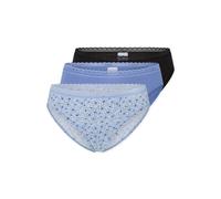 Rioslip SCHIESSER "Modern Multipacks", Damen, Gr. 40, blau (918, sonstiges), Single Jersey, Obermaterial: 95% Baumwolle, 5% Elasthan, körpernah, Unterhosen, Spitzenbänder, Baumwollmischung, Single Jer