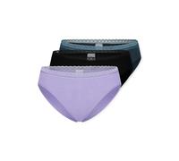 Rioslip SCHIESSER "Modern Multipacks", Damen, Gr. 44, lila (919, sonstige), Single Jersey, Obermaterial: 95% Baumwolle, 5% Elasthan, körpernah, Unterhosen, Spitzenbänder, Baumwollmischung, Single Jers