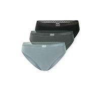Rioslip SCHIESSER "Modern Multipacks", Damen, Gr. 48, sortiert 4, Single Jersey, Obermaterial: 95% Baumwolle, 5% Elasthan, körpernah, Unterhosen Rioslip, Spitzenbänder, Baumwollmischung, Single Jersey