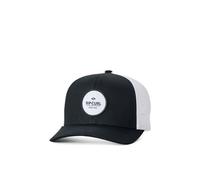 Rip Curl Curve Peak Structured Trucker Hat Mesh Snapback Baseball Cap für Herren Verstellbar, Schwarz/Weiß 261, Einheitsgröße