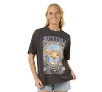 Rip Curl Damen Oversized Heritage Fit Kurzarm Crew T-Shirt, Washed Black Luna, Mittel