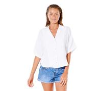 Rip Curl Damen Premium Surf Kurzarm Button Up Shirt, Weiss/opulenter Garten, X-Klein