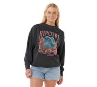 Rip Curl Damen Sunset Relaxed Pullover Crew Fleece Sweatshirt, Washed Black 253 Summer Classic, S