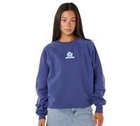 Rip Curl Damen-Sweatshirt, langärmelig, lockere Passform, Rundhalsausschnitt, lässiger Pullover, Navy Luxe Surf, X-Klein