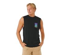 RIP CURL Herren Search Dawn Muscle Vest Backprint Gym Top T-Shirt Schwarz, Schwarz , L