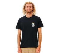Rip Curl T-Shirt Search Icon Herren Kurzarm 100% Baumwolle Schwarz XXL
