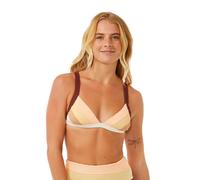 Rip Curl Women's Block Party Spliced Fixed Triangle Bikini Top Bone L