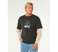 Washed Black Rip Curl Inner Visions Smashed Long Sleeve T-shirt Schwarz S Mann