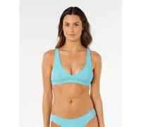 Sea Blue Rip Curl Vibe Surf Multi Fit V Neck Bikini Top Blau S Frau