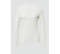 Ripp-Langarmshirt mit Knopfleiste im Slim Fit 36 creme 2170091.0210.36