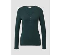 Ripp-Langarmshirt mit Knopfleiste im Slim Fit 40 Blau 2170091.6933.40